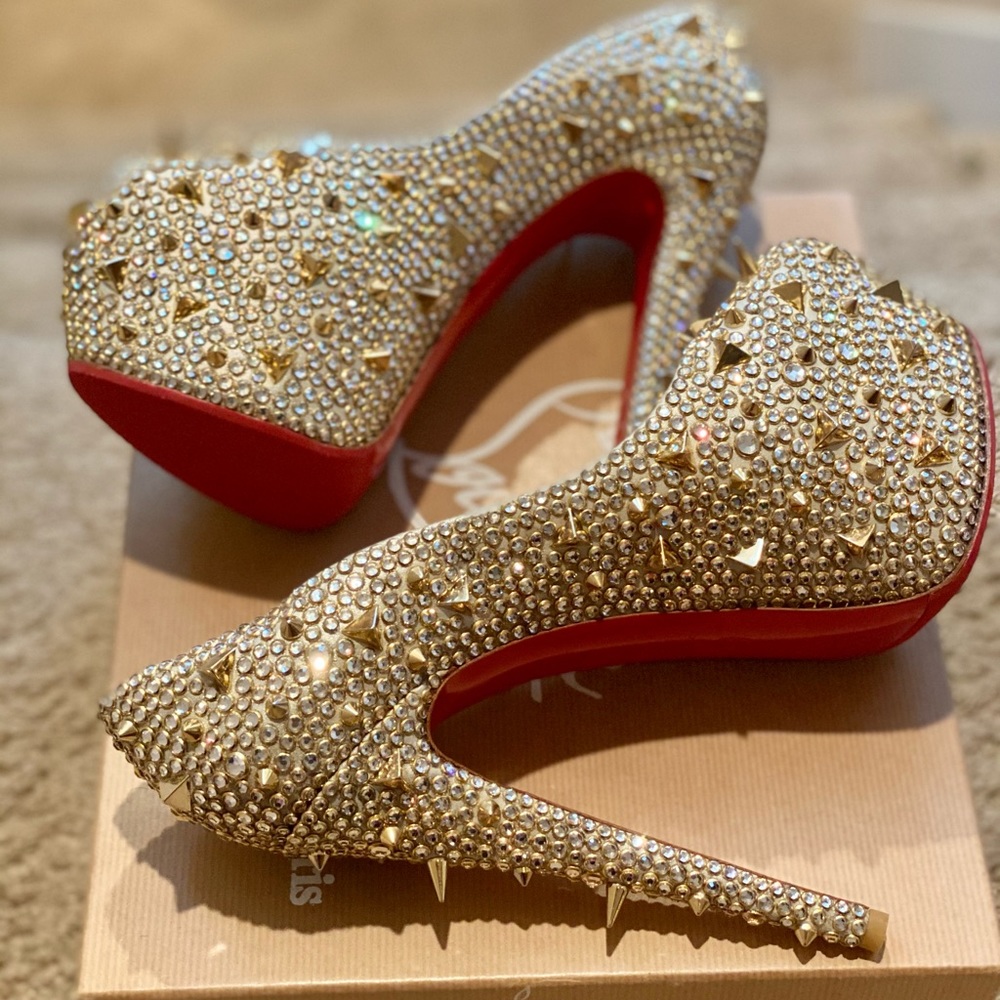 Louboutin Ring Strass Platform 41.5 BNIB Authentic - Picture 3 of 6